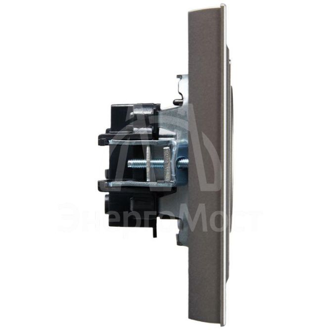 Розетка СП BRITE РСР10-1-0-БрС 10А в сборе без заземл. без защ. шторок сталь IEK BR-R10-10-K46-F