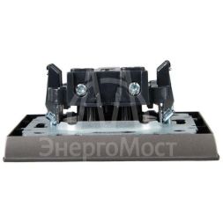 Розетка СП BRITE РСР10-1-0-БрС 10А в сборе без заземл. без защ. шторок сталь IEK BR-R10-10-K46-F