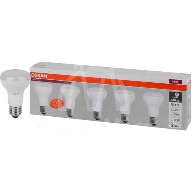 Лампа светодиодная LED Value LVR60 8SW/865 230В E27 2х5 (уп.5шт) OSRAM 4058075584099