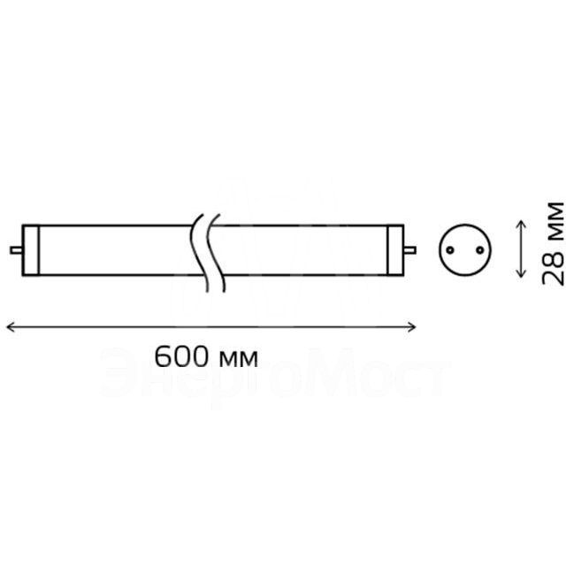 Лампа светодиодная Elementary T8 Glass 600мм G13 10Вт 6500К Gauss 93030