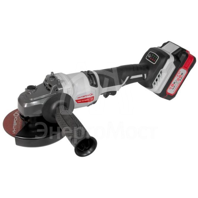 Машина шлифовальная угловая аккумуляторная бесщеточная УШМ-125/36ВМЭ 125мм АПИ 36В 2 АКБ 2.0А.ч ЗУ ИНТЕРСКОЛ 956.2.2.70