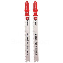 Пилка для электролобзика T123X (чистовой рез листового металла и Al)(HSS) (уп.2шт) Professional EKF pl-t123x-2