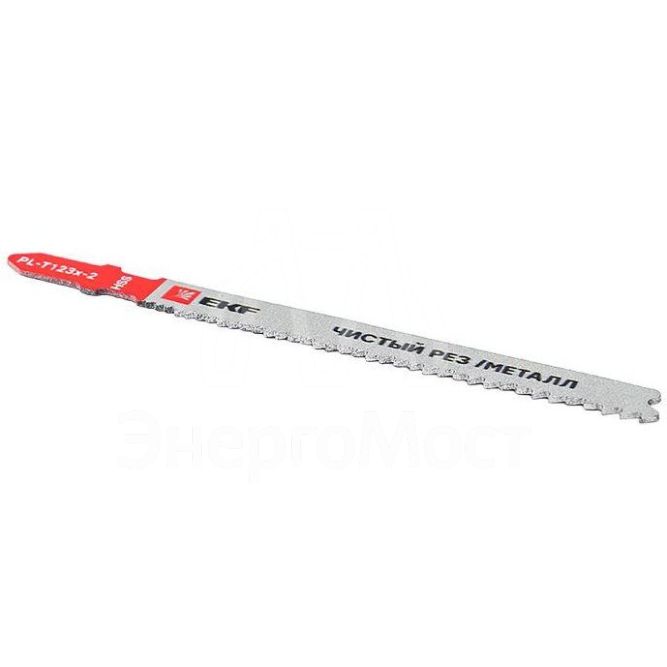 Пилка для электролобзика T123X (чистовой рез листового металла и Al)(HSS) (уп.2шт) Professional EKF pl-t123x-2
