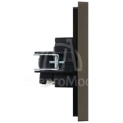 Розетка СП FORTE&amp;amp;PIANO FP314 16А с заземл. без защ. шторок безвинт. крепл. сер. IEK FP-R11-16-1-K03