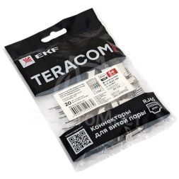 Коннектор RJ45 (8P8C) кат.5E экранир. 30мкд универс. (уп.20шт) TERACOM PRO EKF TRP-PLUG-5EFTP-20