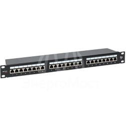Патч-панель TERACOM PRO 19дюйм кат.5E 1U полный экран STP 24 порта RJ-45 Dual IDC с органайзером EKF TRP-PPNL-5ESTP-1U24