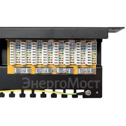 Патч-панель TERACOM PRO 19дюйм кат.5E 1U полный экран STP 24 порта RJ-45 Dual IDC с органайзером EKF TRP-PPNL-5ESTP-1U24