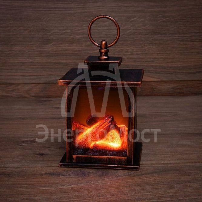 Камин светодиодный &amp;quot;Кантри&amp;quot; с эффектом живого огня 12х12х18.5см батарейки 3хАА (не в комплекте) NEON-NIGHT 511-031