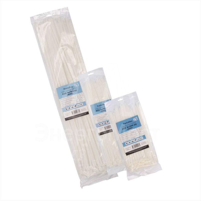 Хомут кабельный КСС &amp;quot;NORD&amp;quot; 3х100 бел. (уп.100шт) КВТ 79726