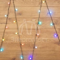 Гирлянда &amp;quot;LED-Шарики&amp;quot; 5м d=18мм 30LED RGB темно-зел. провод 3.6Вт 220В IP20 NEON-NIGHT 303-549