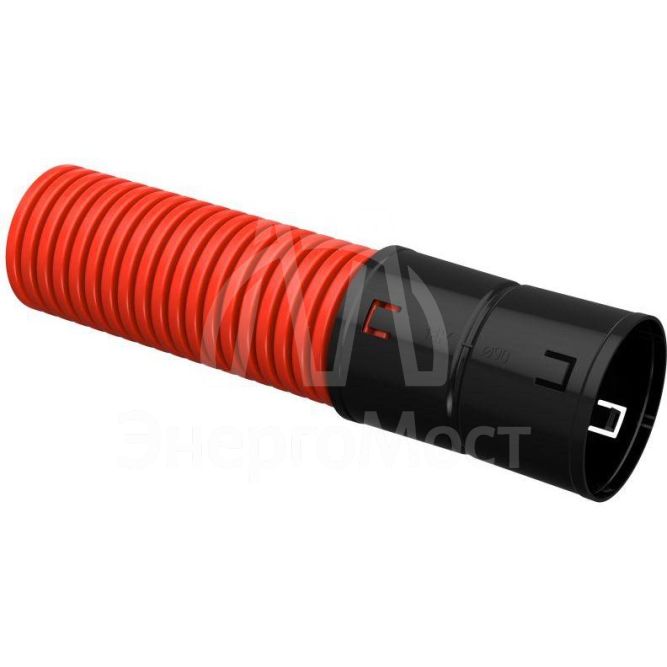 Труба гофрированная двустенная ПНД d90мм с муфтой SN8 красн. (уп.50м) IEK CTG12-090-K04-050-R