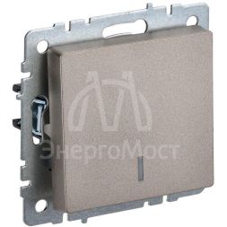 Выключатель 1-кл. СП BRITE ВС10-1-1-БрШ 10А с инд. шампань IEK BR-V10-1-10-K37