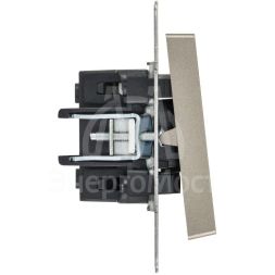 Выключатель 1-кл. СП BRITE ВС10-1-1-БрШ 10А с инд. шампань IEK BR-V10-1-10-K37