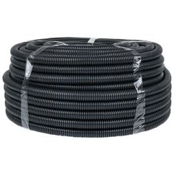 Труба гофрированная FRHF d25мм с протяжкой черн. (уп.75м) Plast PROxima EKF FRHF-25