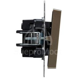 Выключатель 2-кл. СП BRITE ВС10-2-1-БрШ 10А с инд. шампань IEK BR-V20-1-10-K37