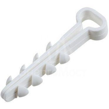 Дюбель-хомут нейлоновый прямоугольный 5-8мм бел. (уп.100шт) Rexant 07-4608