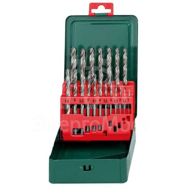 Набор сверел HSS-G 19 сверел (1-10мм) в мет. коробке Metabo 627153000
