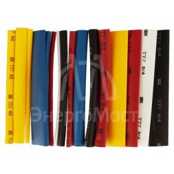 Набор трубок термоусадочных тонкостен. ТТУ 2/1; 4/2; 6/3; 8/4 (Ж; С; К; Ч; Б) 20х8см разноцвет. IEK UDRS-D2-D8-10-2