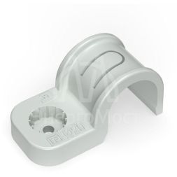 Крепеж-скоба односторонняя d20мм для прямого монтажа атмосф. пластик. сер. (уп.50шт) Промрукав PR13.0369