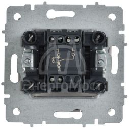 Выключатель проходной 1-кл. СП BRITE ВС10-1-7-БрАБ 10А с индикацией механизм арктич. бел. IEK BR-V12-1-10-K91