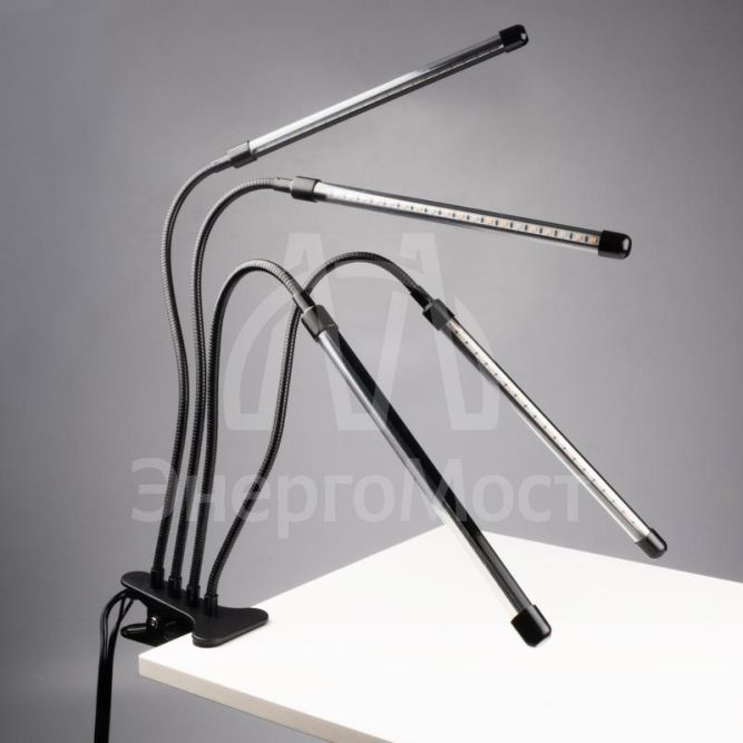 Светильник светодиодный «КРИСТАЛЛ» CTL2-USB-bl Agro для растений спектр 4 плафона по 10Вт на прищепке пульт на шнуре IP40 красн./син. ФАZА 5068810