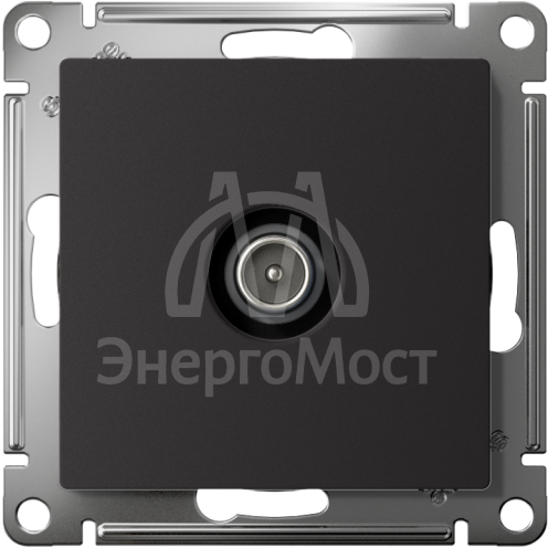 Механизм розетки TV проходной AtlasDesign 4DB карбон SchE ATN001092