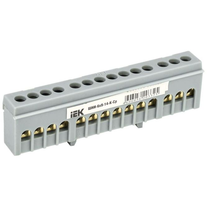 Шина L "фаза" в корп. изоляции на DIN-рейку ШНИ-6х9-14-К-Ср IEK YNN10-69-14KD-K02