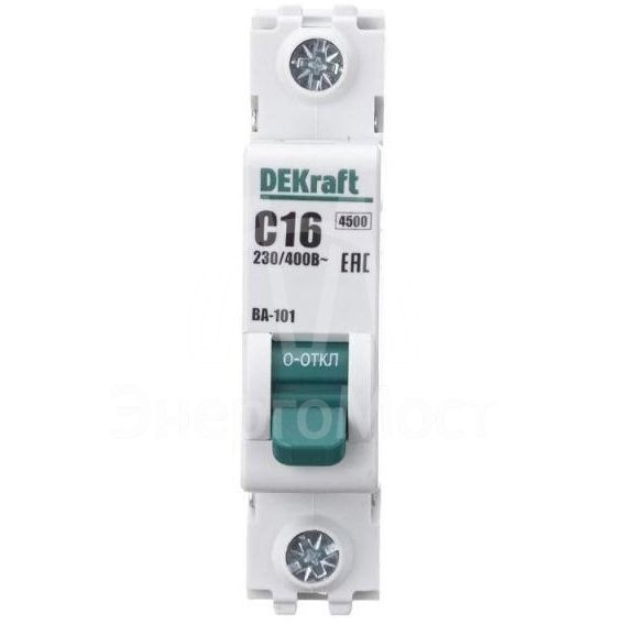 Выключатель автоматический модульный 1п C 16А 4.5кА ВА-101 DEKraft 11054DEK