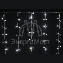 Гирлянда &amp;quot;Занавес&amp;quot; 1.5х1.5м 160LED тепл. бел. IP20 провод прозр. 230В транзит IEK LGDB201-1-160-L1-T-S-20