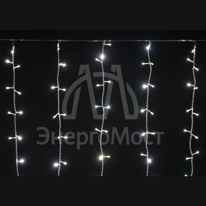 Гирлянда &amp;quot;Занавес&amp;quot; 1.5х1.5м 160LED тепл. бел. IP20 провод прозр. 230В транзит IEK LGDB201-1-160-L1-T-S-20