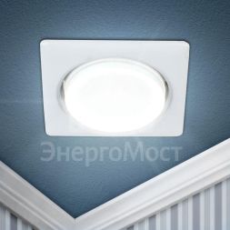 Светильник под GX53 13Вт 220В квадратный бел. KL71 WH /1 (к) ЭРА Б0048960