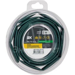 Трубка термоусадочная ТТУ нг-LS 2/1 зел. (уп.2м) IEK UDR12-002-001-002-K06-T