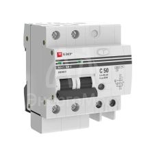 Выключатель автоматический дифференциального тока 2п 4мод. C 50А 30мА тип AC 4.5кА АД-2 PROxima EKF DA2-50-30-pro