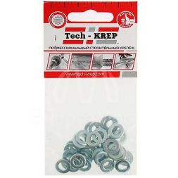 Шайба плоская М6 цинк. DIN 125 (уп.40шт) пакет Tech-Krep 103044