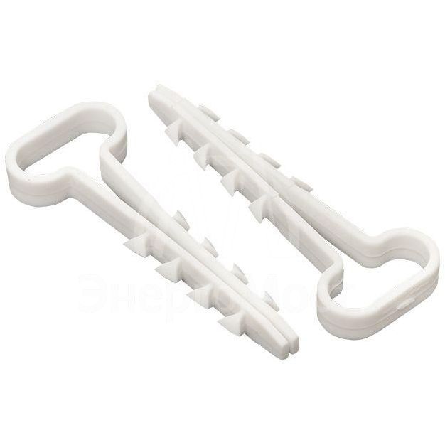 Дюбель-хомут d6х12мм для плоского кабеля полипропилен бел. (уп.50шт) EKF plc-cd-6x12w