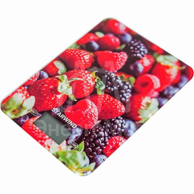 Весы кухонные электронные SSK3355 макс.вес:5кг рисунок/ягоды STARWIND 1048674