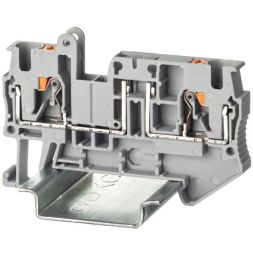 Клемма с размыкателем зажим push-in 2 точки подключения 4кв.мм сер. DKC VPR-4-TG