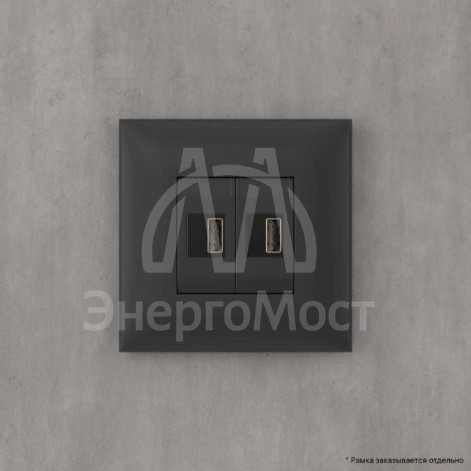 Устройство зарядное USB СП Avanti &amp;quot;Черный матовый&amp;quot; DKC 4412543