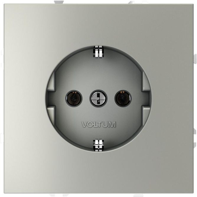 Розетка 1-м СП S70 16А с заземл. механизм сталь Voltum VLS040105
