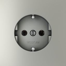 Розетка 1-м СП S70 16А с заземл. механизм сталь Voltum VLS040105