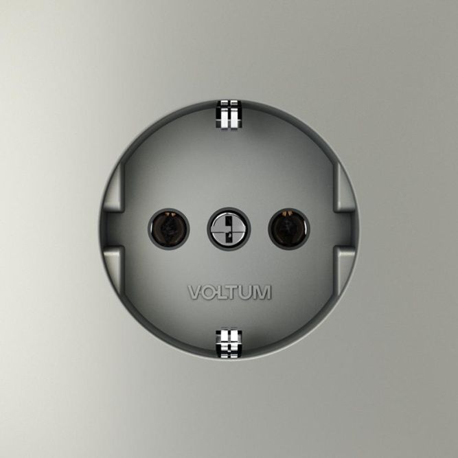 Розетка 1-м СП S70 16А с заземл. механизм сталь Voltum VLS040105