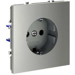 Розетка 1-м СП S70 16А с заземл. механизм сталь Voltum VLS040105