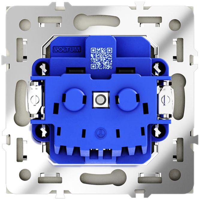 Розетка 1-м СП S70 16А с заземл. механизм сталь Voltum VLS040105