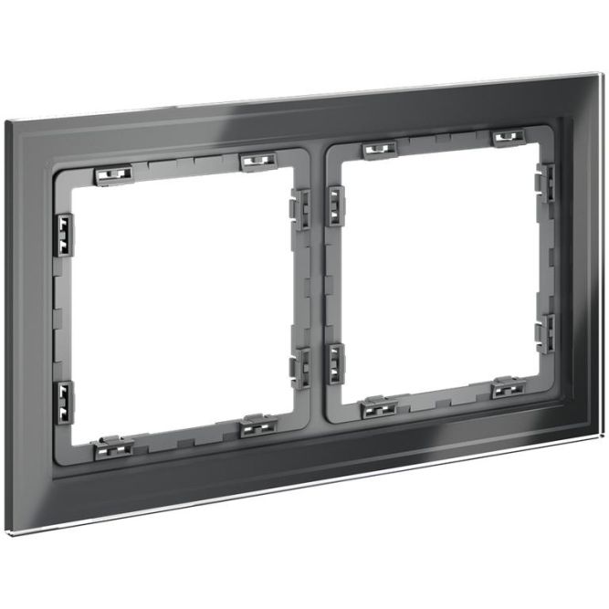 Рамка 2-м S70 стеклян. графит Voltum VLS110207