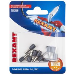 Наконечник штыревой втулочный изолир. (НШВИ F-9мм) 4кв.мм (НШВи 4.0-9 / Е 4.0-9 / Е4009) сер. (блист.10шт) Rexant 06-0408-A