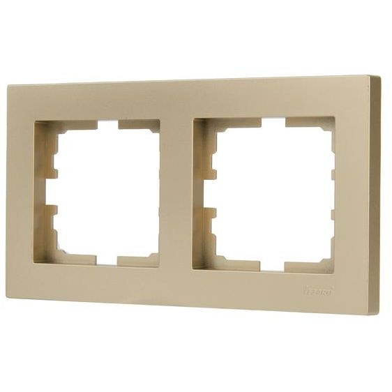 Рамка 2-м VESNA горизонт. без вставки зол. LEZARD 742-3600-147