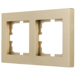 Рамка 2-м VESNA горизонт. без вставки зол. LEZARD 742-3600-147