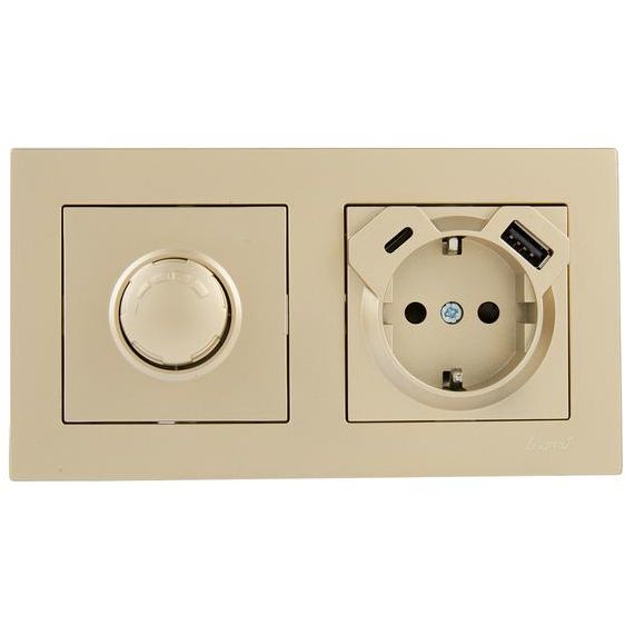 Рамка 2-м VESNA горизонт. без вставки зол. LEZARD 742-3600-147