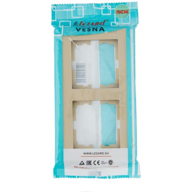 Рамка 2-м VESNA горизонт. без вставки зол. LEZARD 742-3600-147