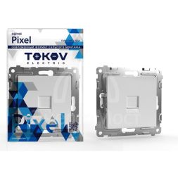 Розетка телефонная 1-м СП Pixel RJ11 механизм бел. TOKOV ELECTRIC TKE-PX-RT1-C01